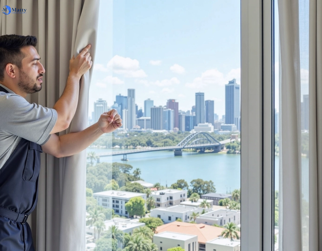 Professional curtain steam cleaning service stretton QLD by Matty Curtain Cleaning